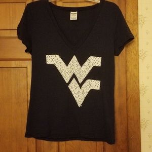 West Virginia Pink WVU ladies L t shirt top